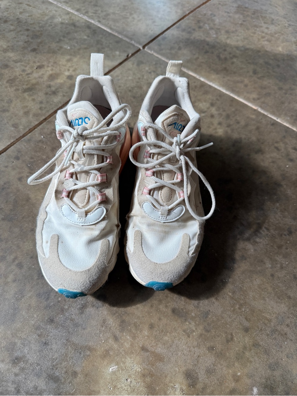 Nike Air Max 270 Women’s Sneakers - White, Light Blue & Pink Accents - Picture 2 of 8